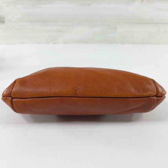 PATRICIA NASH BROWN LEATHER COIN WALLET WITH CLASP CLOSURE *NO WRISTLET STRAP* - Picture 4 of 16